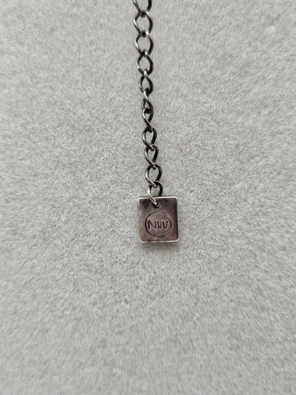 VINTAGE Nine West NW Boho Gunmetal Tone Glass Bead Cord Double Strand Necklace